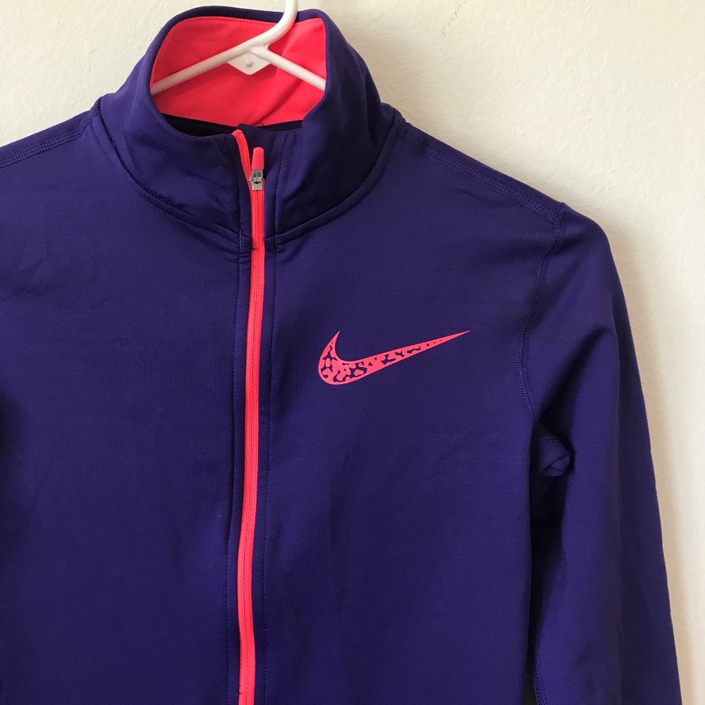 NIKE Pro Dri-Fit Hyperwarm Purple & Pink Fleece Lined 1/2 Zip Pullover Jacket. S - Picture 2 of 7